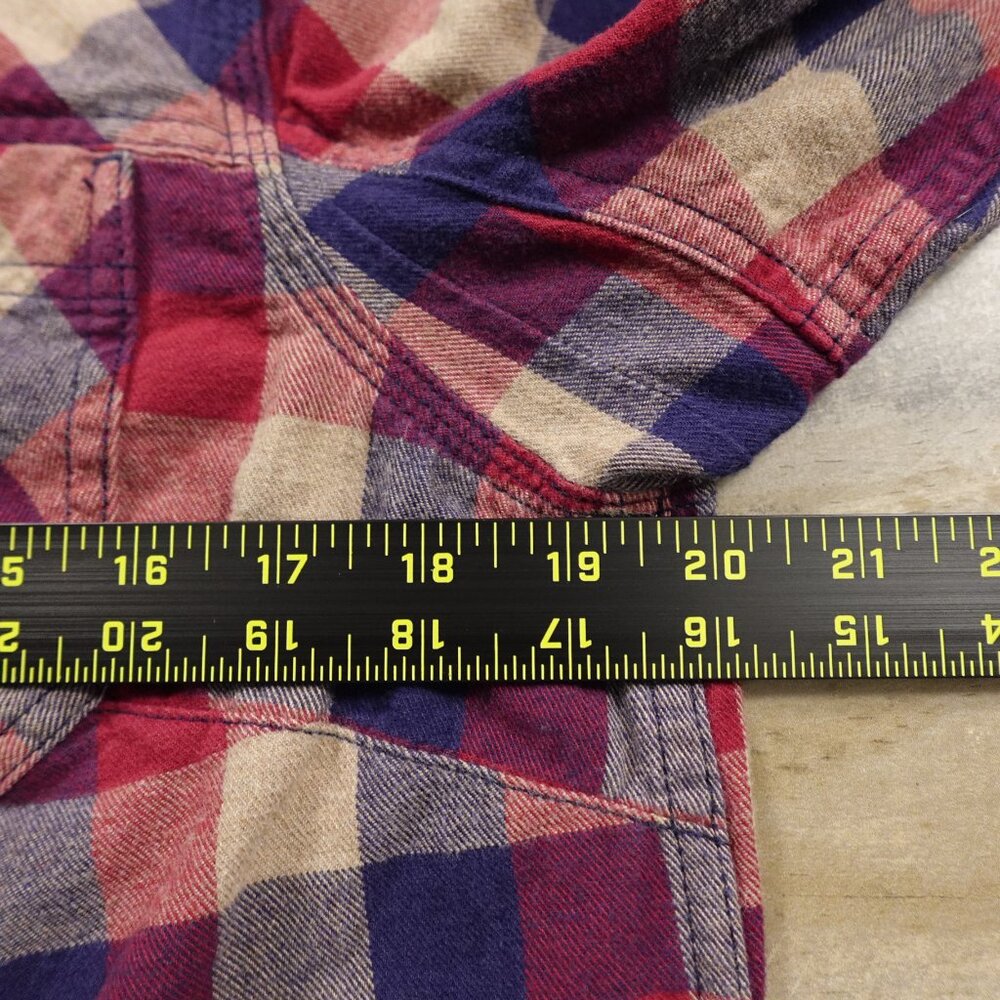 Duluth Trading Free Swingin' Flannel Tunic Women’s Medium Red Blue Plaid - Picture 4 of 9